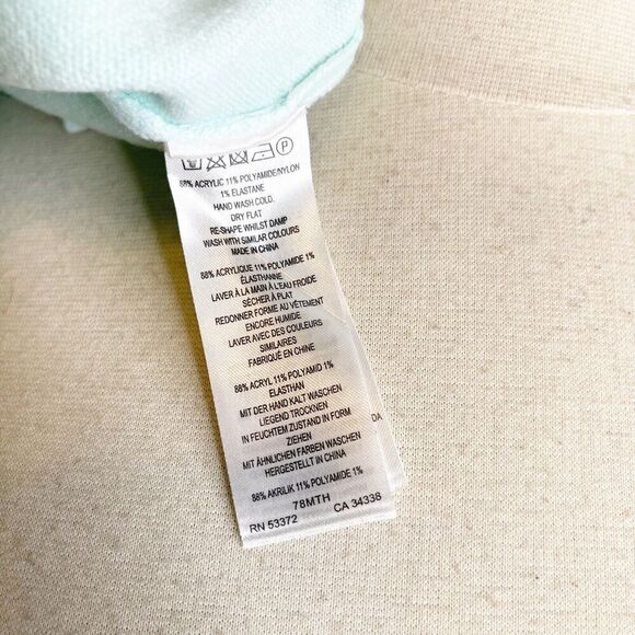 French Connection S Small Mint Green Sweater Top Cozy Relaxed Oversize - Picture 14 of 16